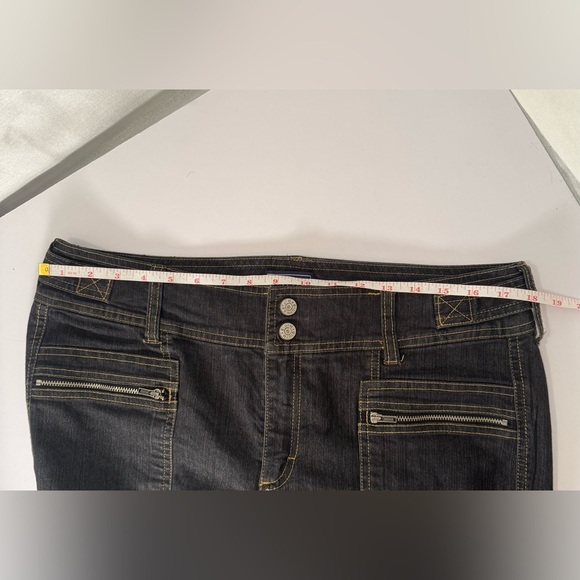 Bum Equipment Capri Jeans Women 14 Denim Missy Dark Blue/heather blk - Picture 7 of 9